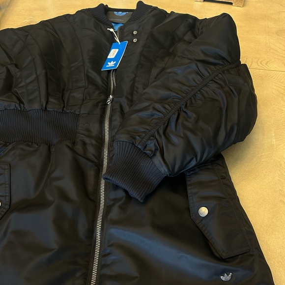 Adidas Blue Version Women’s Black Santiago Long Coat Size Small - Picture 6 of 12